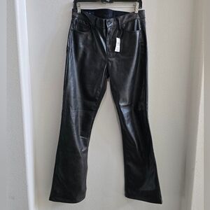Gap black  faux leather bootcut pants size 10/30R